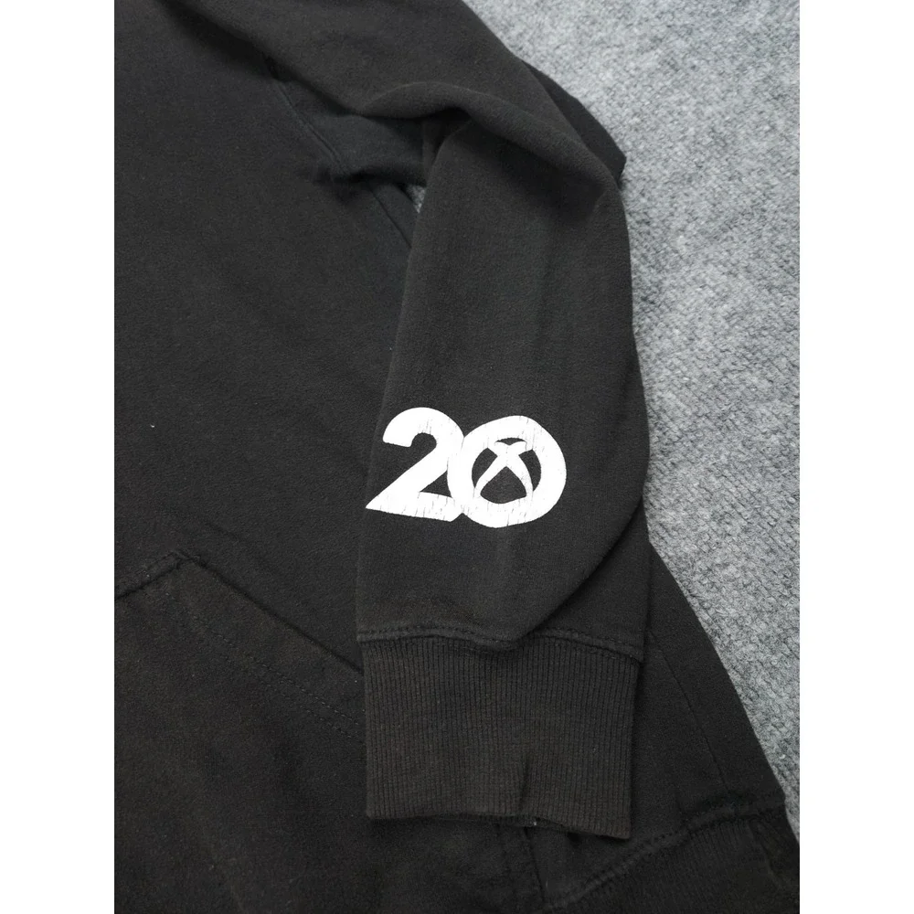 X-Box Gaming Hoodie Men's Medium Black Graphic 20th Anniversary Faded Ripple - Picture 5 of 10